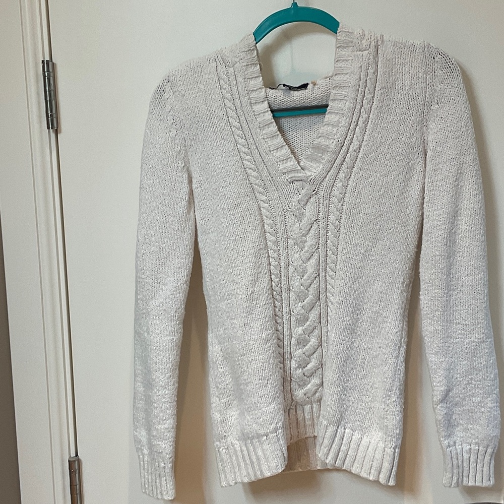 Tommy Bahama white hooded cable knit sweater size small